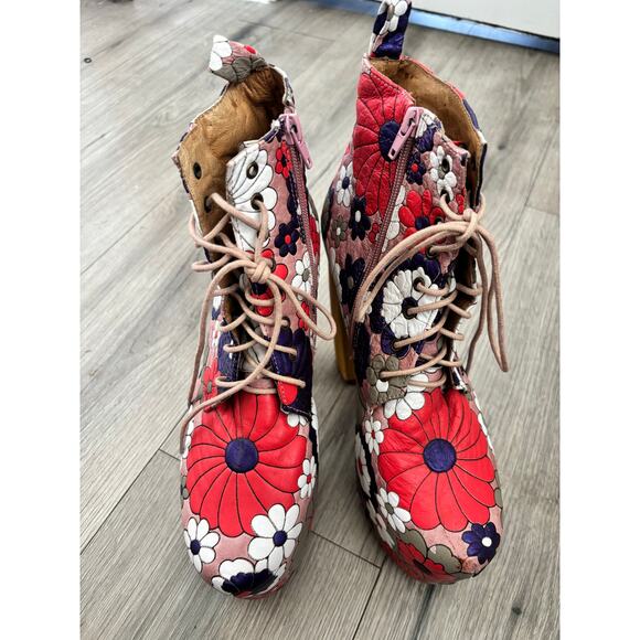 Jeffrey Campbell puff floral Lita boots size 9.5 RARE print - Picture 6 of 10